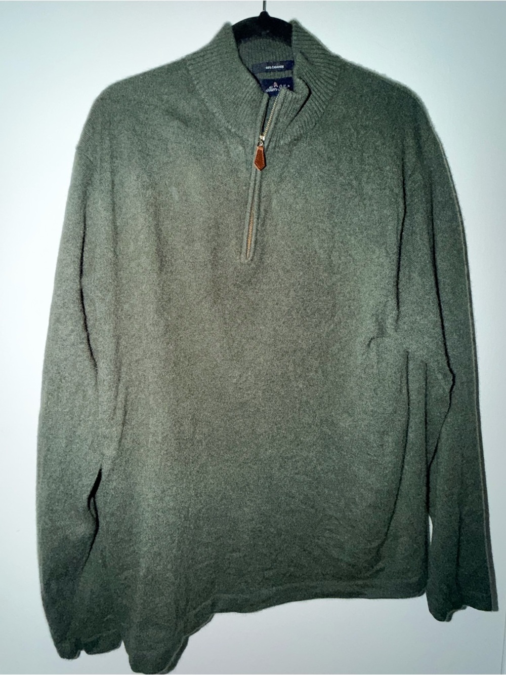 Allen Solly 100% cashmere Olive Green Quarter-Zip Sweater